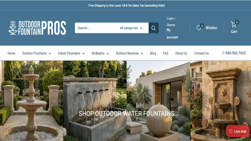 Outdoor Fountain Pros: Best Overall Specialist Retailer